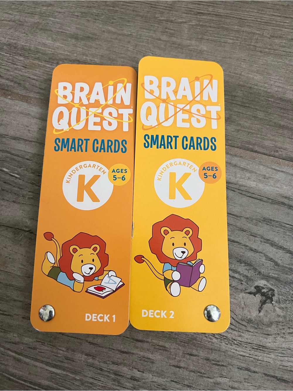Brain Quest Smart Cards Kindergarten K Decks 1 & 2 - Yellow/Orange